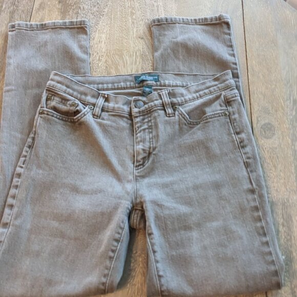Lauren Ralph Lauren Denim - LRL Lauren Jeans Co Ralph Lauren Petite Brown Straight Leg Jeans, Size 6 Petite